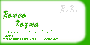 romeo kozma business card